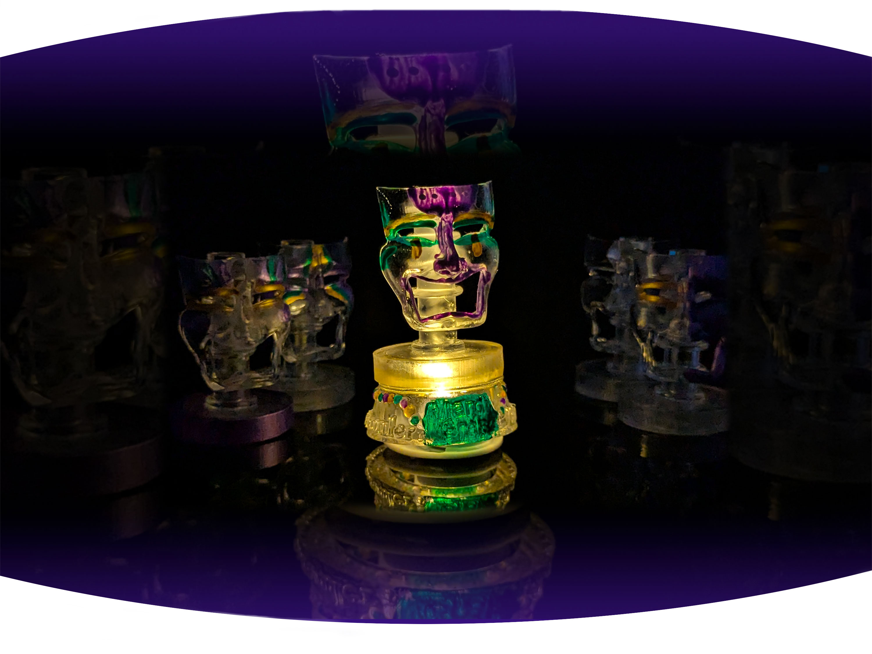 Close up of white screen printed  t-shirt with the black text Bywater with red stamp across it that says gentrified